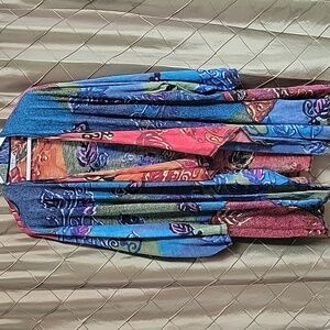 EUC- Winter Sun ‘Art to Wear’ Hand Dyed 100% Cotton Drape Front Jacket